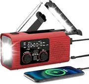 Solar Power Hand Crank Radio, Crank Weather Radio, AM/FM NOAA Portable Weather Radio, Radio Flashlight 3 Way Charging SOS Alarm Radio Power Bank for Travel Long Road Trips