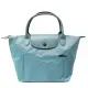 【LONGCHAMP】L1621619329 LE PLIAGE CLUB 短把摺疊手提刺繡水餃包 S號(水藍色)