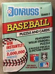 1991 Donruss Baseball Card Wax Pack Dave Justice Braves Showing On Top Front