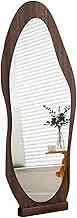 Full Length Mirror with Stand,Oversized Floor Standing Mirror,Shaped Free Standing Mirror,for Bedroom Entry Dressing Room Bedroom(Walnut Color,65X170cm)
