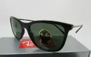 New RAY-BAN Sunglasses RB 4344 601/31 56-19 Black & Silver Frames w/ G-15 Lenses