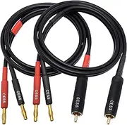 CESS-152-3f Banana Plug to RCA Cable, Phono Banana Speaker Cable, 2 Channels (12AWG 3 Feet)