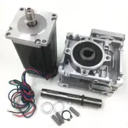 L112mm Nema23 Stepper Motor 57mm 4.2A+ Worm Gearbox Speed Reducer CNC Router Kit