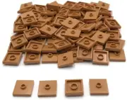 Lego 100 New Medium Nougat Plates Modified 2 x 2 1 Stud in Center Stud Jumpers