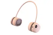 Portable Neck Fan USB Rechargeable Bladeless Fan Wearable Retro Headphone Design-Pink