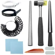 11Pcs Ring Sizer Measuring Tool, Premium Ring Making Kit with Ring Mandrel Ci...