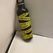 Old Navy Stainless Steel Water Bottle Black Yellow 25oz