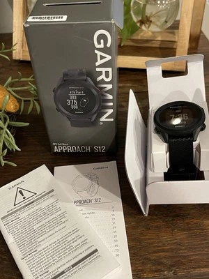 Garmin Approach S12 GPS Golf Watch Black 010-02472-00 New In Box