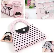 Polka Dot Purse Manicure Set -4pc Nail Clipper & File Set, Wedding Favour, SPA Boxed Set