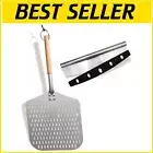 Multi-Functional Pizza Peel - 12x14 Inch Anodized Aluminum with Removable Handle