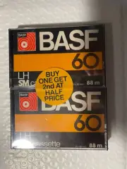 Vintage BASF 60 Minute Audio Cassette Tape 80’s Retro.