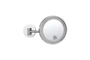 Dolphy 8-Inch Wall Mounted LED Makeup Mirror - 3X Magnification, One-Sided, Silver Finish - Compact & Stylish Bathroom Mirror