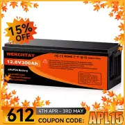 12V 300Ah Lithium Iron Phosphate Battery LiFePO4 Rechargeable Camping Solar Boat