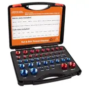 44PCS Nut and Bolt Thread Checker Comprehensive Bolt Size and Thread Gauge