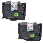 2PK For Brother P-touch PT- 9200 TZ-151 TZe-151 Black on Clear Label Tape 24mm