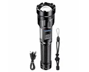1200000LM LED Flashlight Zoom Light Super Bright Torch USB Rechargeable Lamp