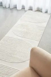 Rug Culture Lotus Abbey White Runner Rug