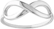 [JewelryWeb] 14ct White Gold Infinity Ring Jewelry Gifts for Women - Ring Size Options Range: L to P