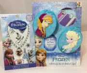 Disney Frozen Elsa & Anna 2 Boca Beach Pool Towel Clips & 2 Pages Of Tattoos New
