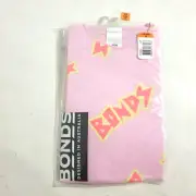 NEW Bonds Coverall Sz 3-6 Months 00 Pinks Text Press Studs Comfort Baby Cotton