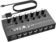 xioaue Compact 6-Channel Audio Mixer Ultra Low Noise, High Performance Stereo Mixer for Guitars, Bass, Keyboards