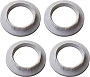 E14 Lamp Shade Collar Rings,JNXQWE Light Socket Ring,E14 E12 Lock Socket Replacement Adapter Ring with Inner Diameter of 1.1Inches（28mm）, Retainer Rings for Light Fixture (4, White)