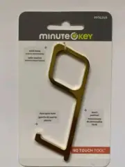 Minute Key No Touch Tool Solid Brass Anti-microbial By Hillman Door Open Hook