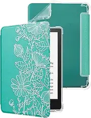 WALNEW Case for 7" Kindle Paperwhite 12th Gen 2024 & Kindle Paperwhite Signature Edition 2024, Clear Soft TPU Back Protective Cover with Auto Sleep/Wake, MANTUOLUOHUA