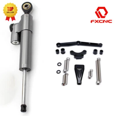 Gray&Black Steering Damper Stabilizer&Bracket Mount Kit For CB650R 2018 19-2023