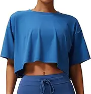[TianheInnove] Brushed Workout Tee,Women's Comfort Fit Short-Sleeve Top for Yoga,Running and Gym