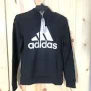 Adidas Essentials Logo Fleece Hoodie Women Sz XS Black