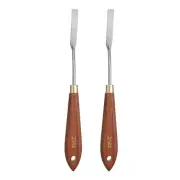 2pcs Painting Palette Knife 1.97" x 0.31" Stainless Steel Flat Blade