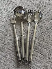 All-Clad Utensils Steel Set Of 4 Brand New Unused Ladle Fork Pasta Scoop
