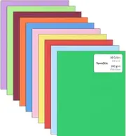 200 Pieces, (65 lb/180 gsm) - Colored Cardstock 8.5 x 11, Thick Heavy Card Stock Printer Paper - 10 Assorted Colors