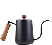 Heated Coffee Kettle, Long Narrow Spout Kettle, Stainless Steel Kettle, Coffee Brew Jug, 25.3x9x14 cm, Stainless Steel Coffee Brewing Kettle with Heated Long Narrow Spout for Home, Travel, and Camping