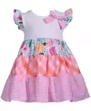 BONNIE BABY Baby Girls Flutter Sleeved Mix Printed Sundress Multicolor PICK SIZE