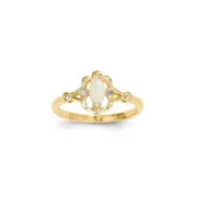 14K Yellow Gold Opal Dia Ring
