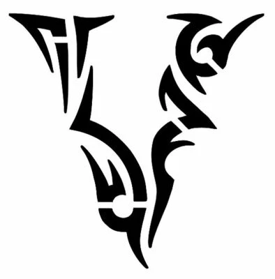"TRIBAL V" Design Letter Stencil Name Initial Alphabet 4" 5" 6" 7" Inch Sheet