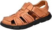 [VOODUE] Genuine Leather Casual Shoes For Men Classic Men Sandals Summer Outdoor Walking Men Sneakers Breathable Men Sandals