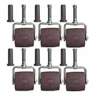 STANDARD SIZE BED FRAME CASTER WHEELS & PLASTIC SOCKET INSERTS , SET OF 6