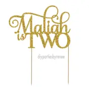 ﻿Cake Topper - Two - 2nd - 20+ Colours - NEXT DAY POST - Any name and Age
