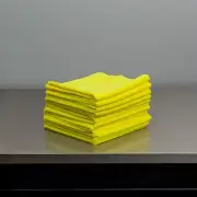 Yellow All Purpose & Polishing 380 GSM Microfiber Towel Edgeless | 12 Pack