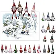 Christmas Gonks Advent Calendar 2024,Gnome Decoration Countdown Calendar,Christmas Ornaments Plush Dolls,Christmas Dwarf Figurines Calendar Present (24 gnomes)