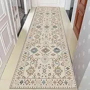 Extra Long Hallway Runner Rug Retro Hallway Rug Kitchen Hall Stairs Narrow Runner Rug with Non Slip Backing,1m x 3.5m