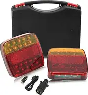 Waterproof Wireless LED Rear Lights with Magnet 12/24 V, Magnetic Wireless LED Trailer Rear Lights Set, LED Rear Lights for Trailers, Tractors, Trucks, Caravans