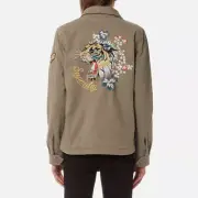 Superdry Womens Rookie 4 Pocket Patch Pale Olive Jacket embroidery Worldwide