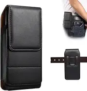 Men's Mobile Phone Belt Bag with Clip for iPhone 11 Pro Max 8 Plus, 6.5 Inch Magnetic Closure Mobile Phone Holster with ID Card Holder Case Work Mobile Phone Belt Holder for Samsung Galaxy S25+ S24+