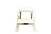 Large Two Step Stool 41cm White Plastic Foot Stairs Step Ladder