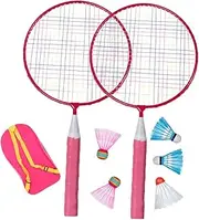 Kisangel Badminton Racket Set Material Rackets Balls Included for Children's Games 3-10 Years