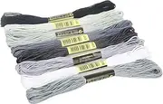 リキシマウケ Thread Embroidery Cross Stitch Cotton Thread Durable Smooth Grey